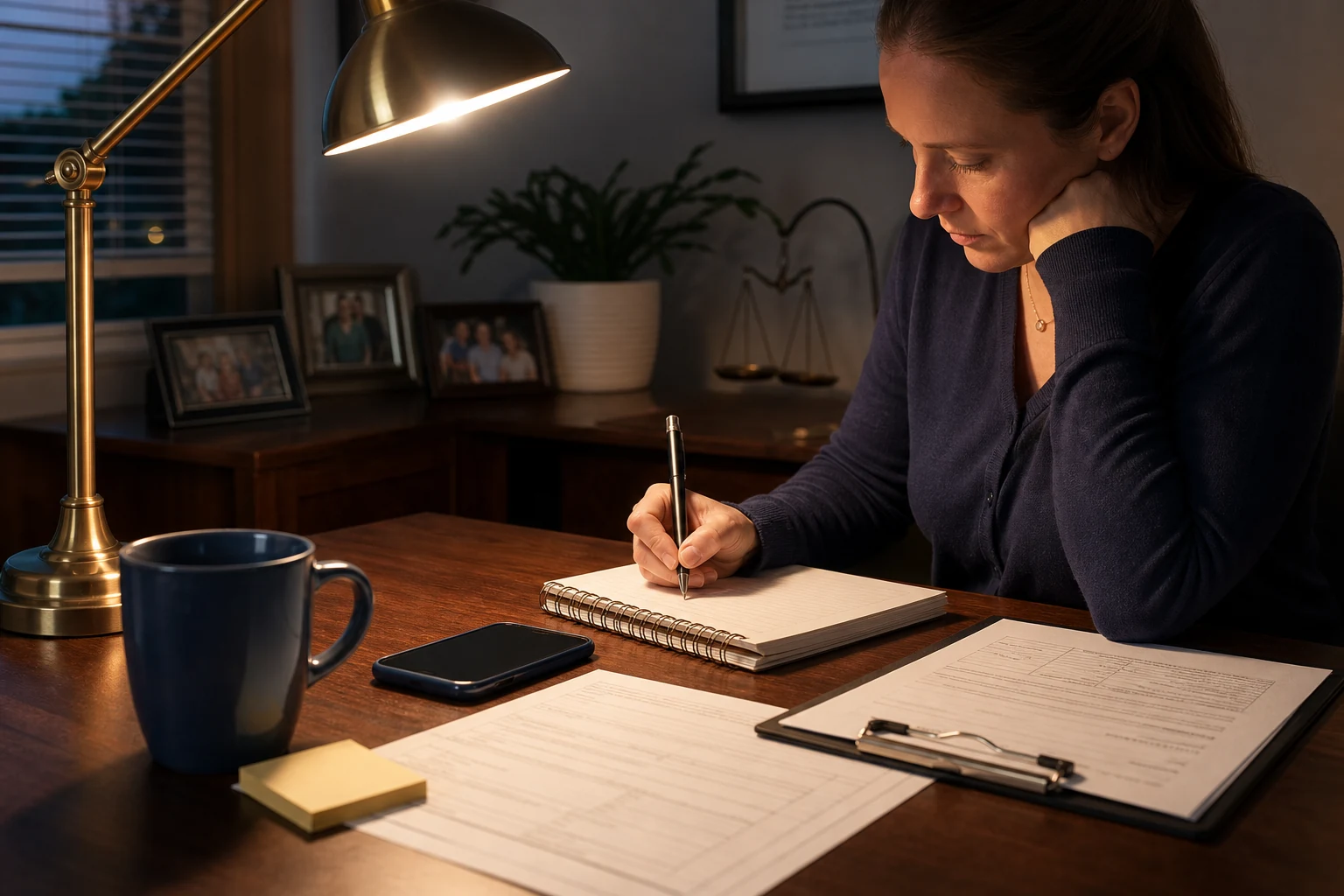 Family member preparing information before calling a New Castle County bail bond agent